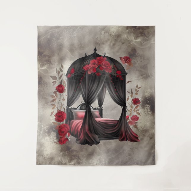 Tenture Boudoir | Canopée de l'Écharpe Antique Poster Lit (Devant)