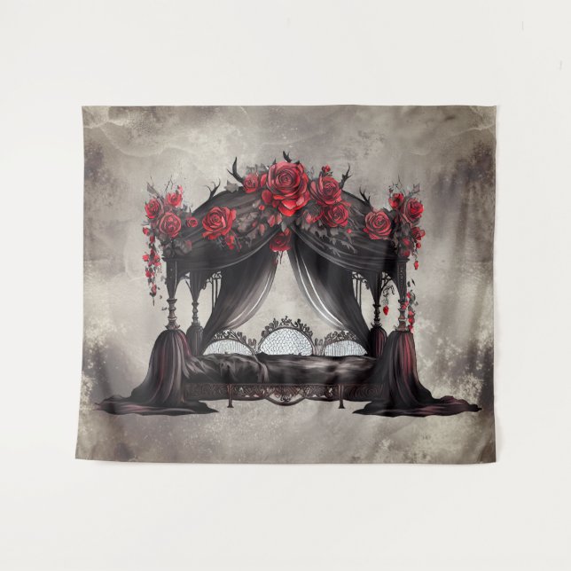 Tenture Boudoir | Canopy Scarf Old Victore Poster Lit (Devant (Horizontal))