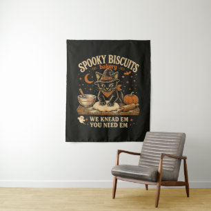 Tenture Boulangerie de biscuits effrayants Black Cat Hallo