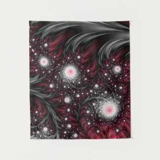 Tenture Bourgogne et Gris Fractales Hypnotisantes Cool Tri
