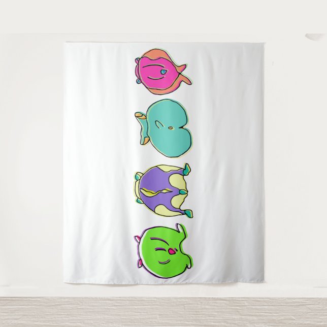 Tenture Boutons de hamster colorés (Devant)