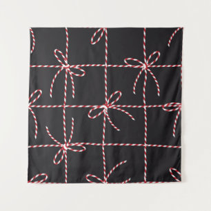Tenture Bow en corde rouge blanche, ruban couleur Twine et