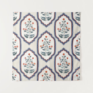 Tenture Branches de fleurs orientales : Kalamkari Indian.