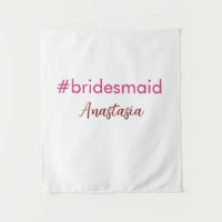 Bridesmaid hashtag rose pâle ajouter nom mariée tr