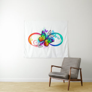 Tenture Bright infinity with rainbow butterfly