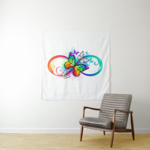 Tenture Bright infinity with rainbow butterfly