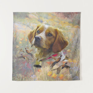 Tenture Brittany Spaniel Art, Chasse de faisan