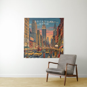 Tenture Broadway New York Voyage Art Vintage