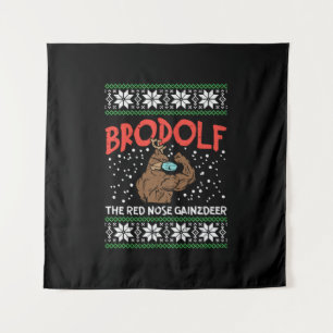 Tenture Brodolf In mask Muscle Workout Gym Ugly Xmas