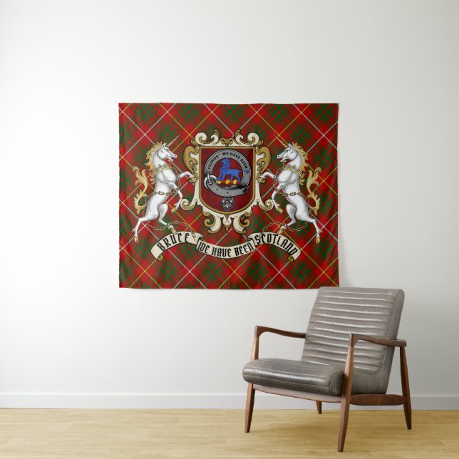 Tenture Bruce Clan Badge & Tartan (En situation (horizontale))