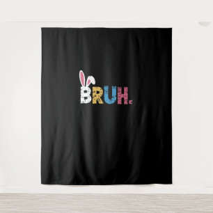 Tenture Bruh Bunny Pâques mignonne mème pour les enfants _