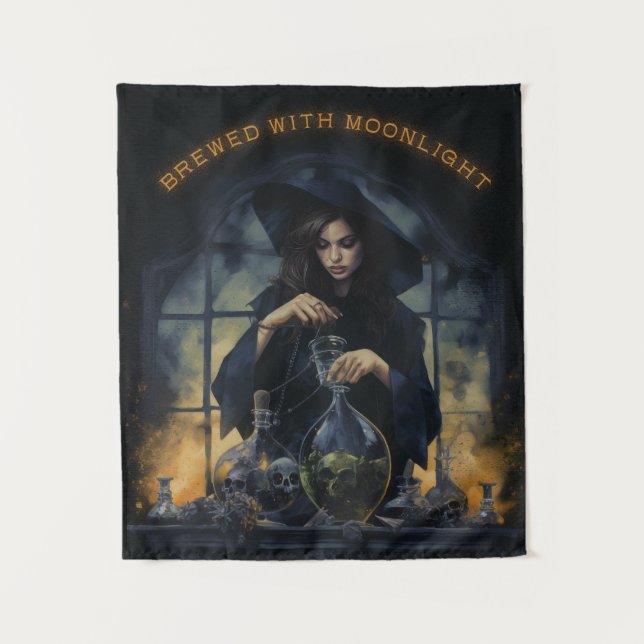 Tenture Brûlé Avec Sorcière Lune (Devant)