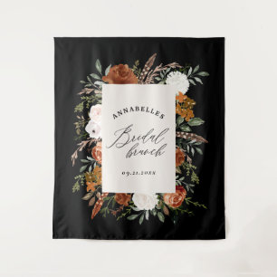 Tenture Brunch nuptial noir en terre cuite floral rustique
