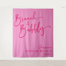 Tenture Brunch rose chaud et fête de brunch d'anniversaire