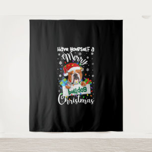 Tenture Bulldog Noël Bulldog Noël Cadeaux Bulldog