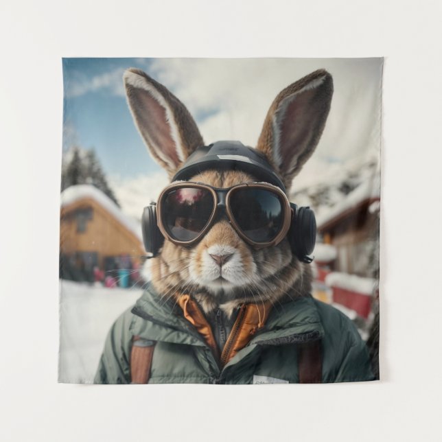 Tenture Bunny de snowboard Whimsical (Devant)