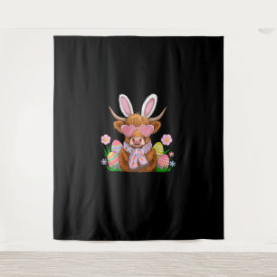 Tenture Bunny Highland Vache Pâques Fermières Femmes Enfan