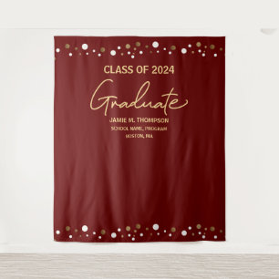 Tenture Burgundy Gold Classe de 2024 photomaton de remise