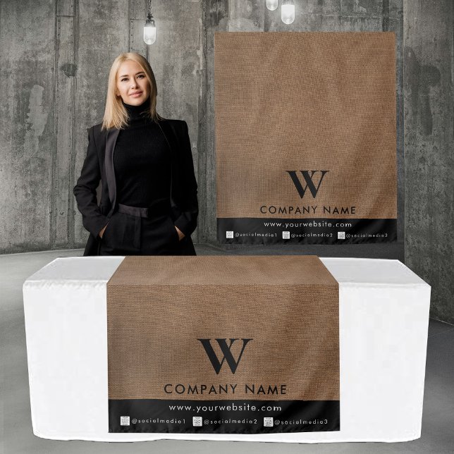 Tenture Business Table Runner Banner Linen Social Media (Business Table Runner Banner Linen Social Media Tapestry)