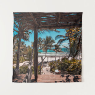 Tenture Cabine de Nipa sous les cocotiers