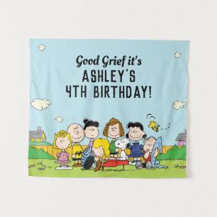 Tenture Cacahuètes   Anniversaire de Charlie Brown et sa b