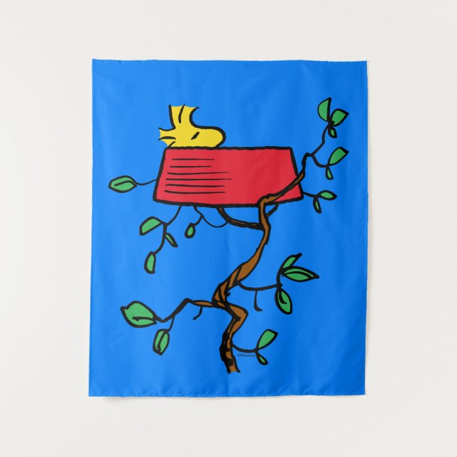Tenture cacahuètes | Bois en sieste dans le plat de Snoopy (Devant)