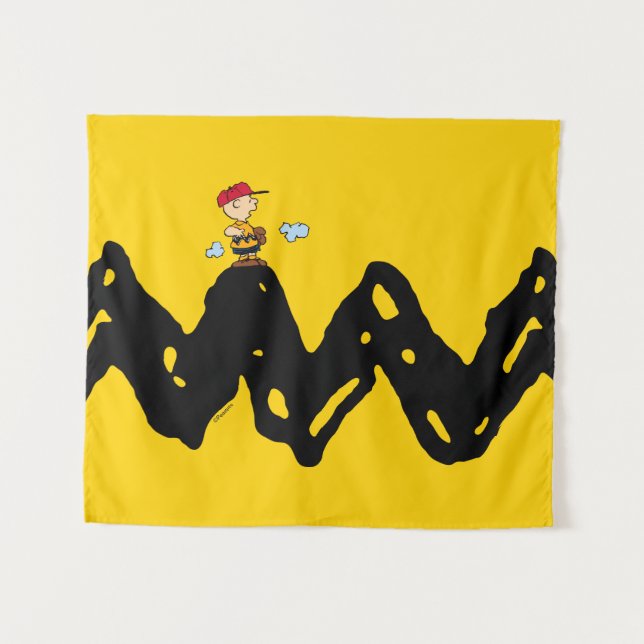 Tenture cacahuètes | Charlie Baseball Brown (Devant (Horizontal))