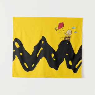Tenture cacahuètes   Charlie Brown volant Kite