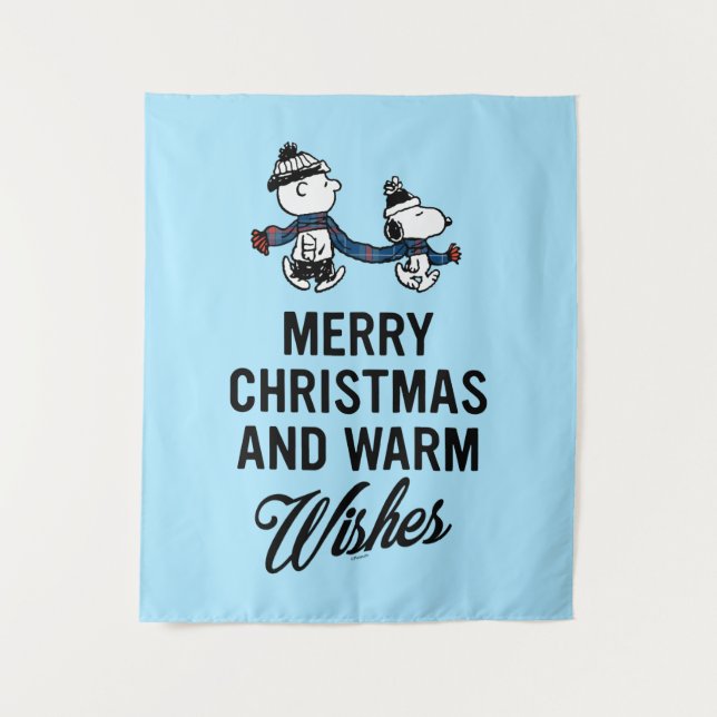 Tenture cacahuètes | Joyeux Noël Snoopy & Charlie Brown (Devant)