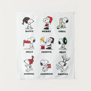 Tenture cacahuètes Snoopy Christmas Holiday Moods