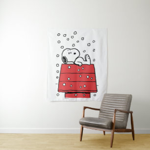 Tenture cacahuètes Snoopy Doghouse Snowflakes