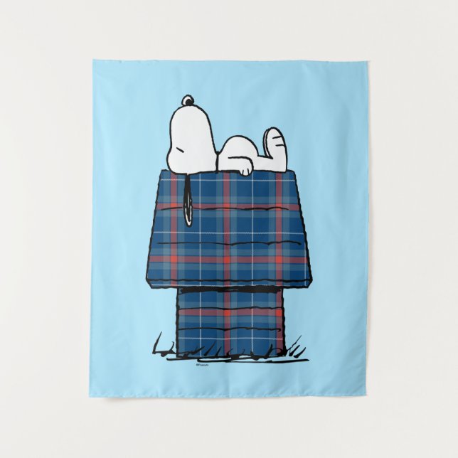 Tenture cacahuètes | Snoopy Plaid Flannel Holiday Dog Hous (Devant)