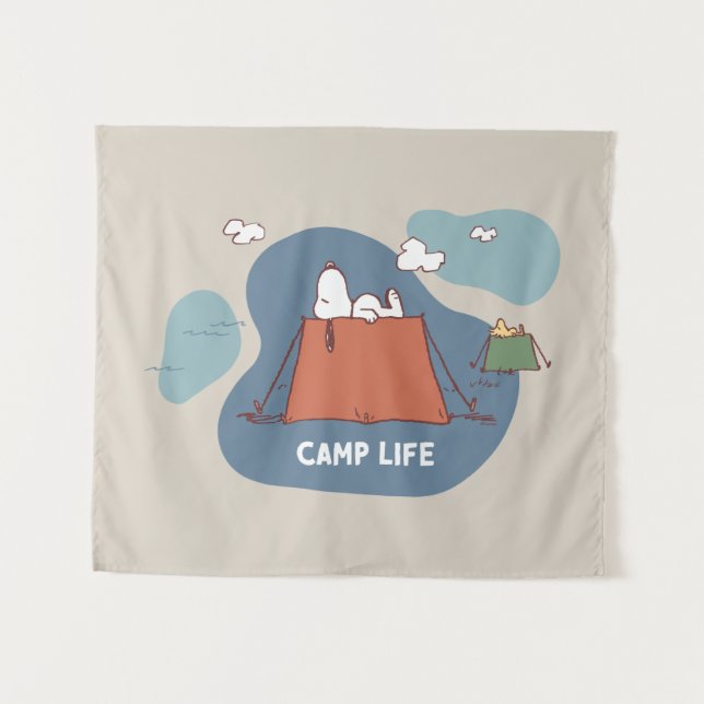 Tenture cacahuètes | Snoopy & Woodstock Camp Life (Devant (Horizontal))