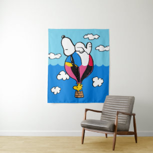 Tenture cacahuètes   Snoopy & Woodstock Hot Air Balloon