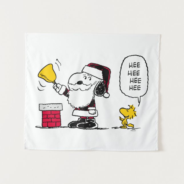 Tenture cacahuètes | Snoopy & Woodstock Père Noël Bell Rin (Devant (Horizontal))
