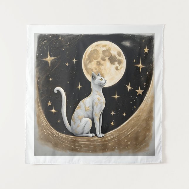 Tenture Cadeau Céleste De Chat Pour Amoureux de les chats (Devant)