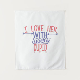 Tenture Cadeau Couple Je L'aime Avec Cupidon Flèche