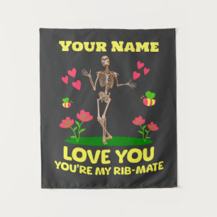 Tenture Cadeau d'amour squelette Rib Mate personnalisé got