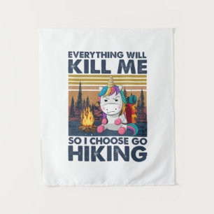 Tenture Cadeau de campeur J'ai choisi d'aller en randonn