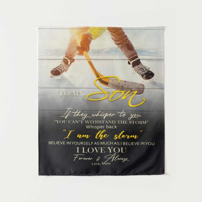 Tenture Cadeau de maman à mon fils, idée de cadeau d'anniv (Devant)