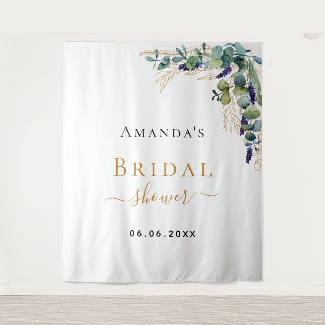 Tenture Cadeau de mariage personnalisé avec monogramme dor (Devant)