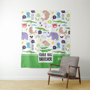Tenture Cadeau Grand Frère Motif Animaux Sauvages Mignon