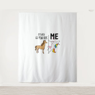 Tenture Cadeau licorne 66 ans anniversaire et moi autre