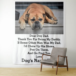 Tenture Cadeau photo de père de chien personnalisé moderne