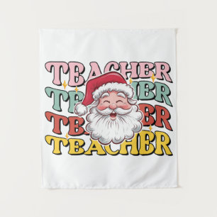 Tenture Cadeau pour Enseignant Père Noël Enseignant