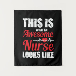 Tenture Cadeau pour infirmière Voici une infirmière incr