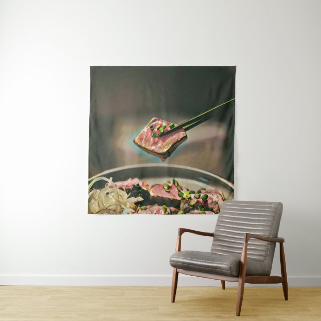 Tenture cadeau sushi cool (En situation)
