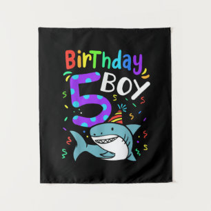 Tenture Cadeaux requin pour 5 ans, anniversaire de cinq an