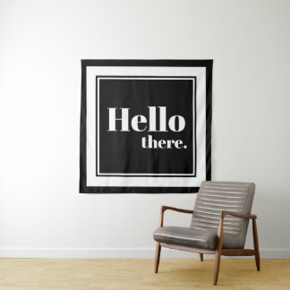 Tenture Cadre blanc moderne Bonjour Là Typographie