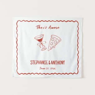 Tenture Cadre Fantaisiste Rouge C'est l'Amour Mariage Ital